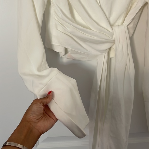 16Arlington Cropped Tie-front Cady Top - Picture 5 of 15